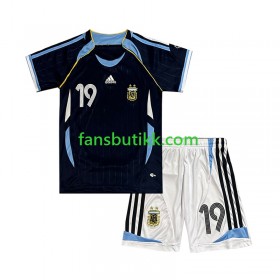 Fotballdrakt Argentina Lionel Messi 19 2006 Barn Retro Bortetrøye Kortermet